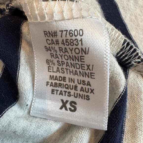 Chaser Heathered Gray Striped Dolman Sleeve Raglan Tee XS-Nautical, Preppy - Picture 7 of 10